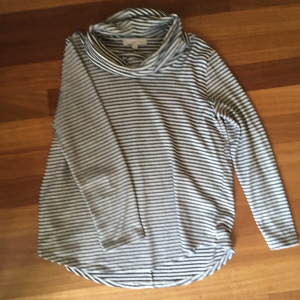 Ann Taylor Loft Cowl-Neck Striped Top